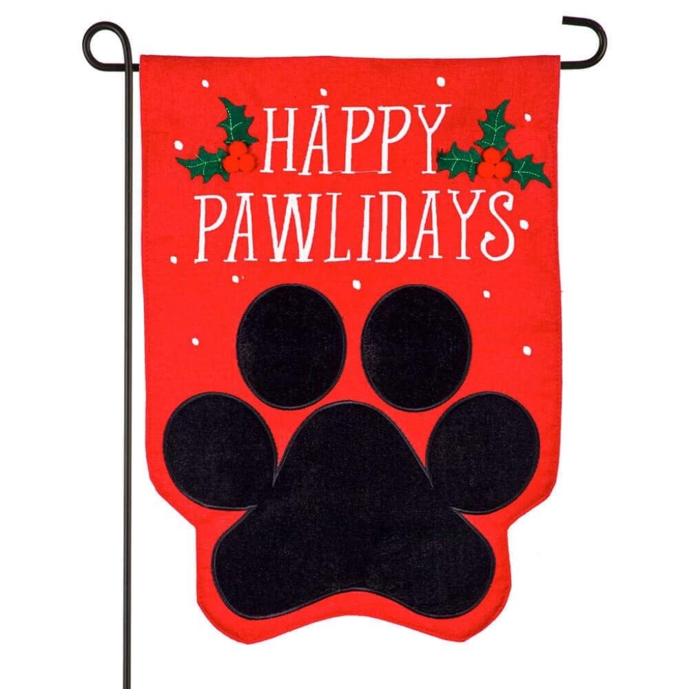 Happy Pawlidays Garden Flag